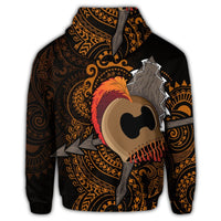 Hawaiian Warrior Helmet Kanaka Polynesian Zip Hoodie - Polynesian Pride