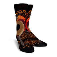 Hawaiian Warrior Helmet Kanaka Polynesian Crew Socks - AH - Polynesian Pride
