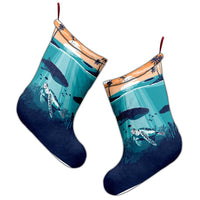 Hawaiian Whale And Turtle In Sunset Polynesian Christmas Stocking - AH - Polynesian Pride