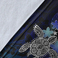 Cook Islands Polynesian Premium Blanket - Blue Turtle Couple - Polynesian Pride