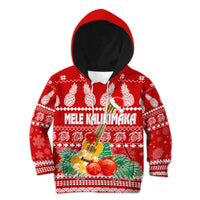 Hawaii Christmas Hoodie KID Mele Kalikimaka - Ukulele LT7 Red - Polynesian Pride