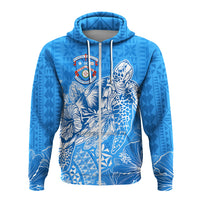 Apifoou College Tonga Hoodie Kupesi Style Ver02 LT7 Zip Hoodie Blue - Polynesian Pride
