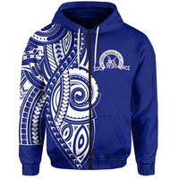 Tupou College Zip Hoodie Unisex Blue - Polynesian Pride