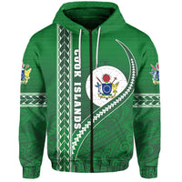 Cook Islands Rugby Zip Hoodie Simple Style Green Unisex Green - Polynesian Pride