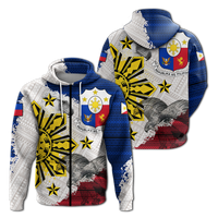 Philippines Filipino Tribal Eagle Hoodie LT2 Zip Hoodie WHITE - Polynesian Pride