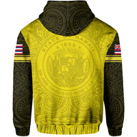 Polynesian Flag Seal of Hawaii Hoodie Yellow - Polynesian Pride