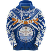 Custom Marshall Islands Rugby Hoodie Forever Unisex Blue - Polynesian Pride