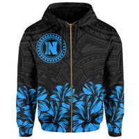 Nihoa Map Hibiscus Polynesian Hoodie Zip Lithe Style - Polynesian Pride