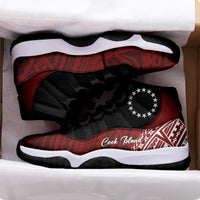 Cook Islands J11 Sneakers Polynesian Pattern - Red LT7 - Polynesian Pride