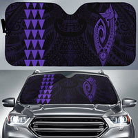 Kakau Polynesia Fish Hook Hawaii Car Sun Shade Auto Sun Shade Universal Fit Purple - Polynesian Pride