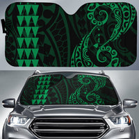 Kakau Polynesia Hawaii Car Sun Shade Auto Sun Shade Universal Fit Green - Polynesian Pride