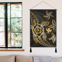 Kanaka Map Hibiscus Plumeria Turtle Art Gold Polynesian Hanging Poster - AH - Polynesian Pride