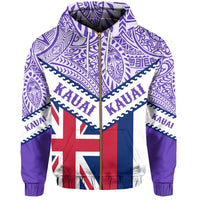 Hawaii Flag Kauai Hoodie Zip Mit Style - Polynesian Pride