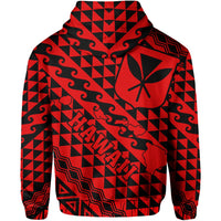 Hawaii Hoodie King Kakau Kanaka Red - Polynesian Pride