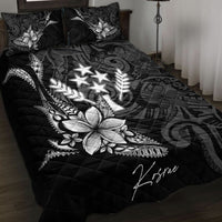 Kosrae State Quilt Bed Set - Fish With Plumeria Flowers Style - Polynesian Pride