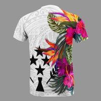 Kosrae Micronesian T Shirt Hibiscus White Pattern - Polynesian Pride