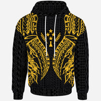 Kosrae Hoodie Micronesian Lion Head Gold Style Unisex Gold - Polynesian Pride