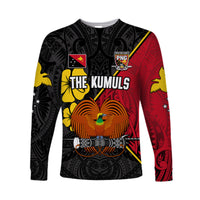 The Kumuls PNG Long Sleeve Shirt Papua New Guinea Polynesian Dynamic Style Black LT14 - Polynesian Pride
