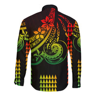 Kakau Hawaiian Polynesian Couples Matching Outfits Long Sleeve Dress And Long Sleeve Button Shirt Reggage LT6 - Polynesian Pride