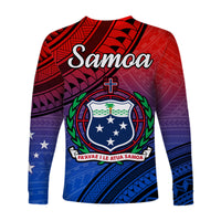 Samoa Long Sleeve Shirt Style Gradient Sporty Original LT13 - Polynesian Pride