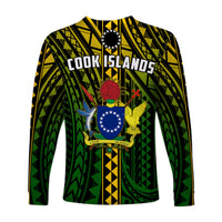 Cook Islands Long Sleeve Shirt Polynesian Pattern Stars LT13 - Polynesian Pride