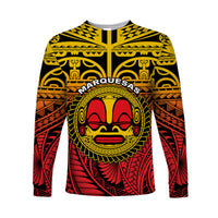 (Custom Personalised) Marquesas Islands Long Sleeve Shirt Mata Tiki Polynesian Pattern LT13 - Polynesian Pride