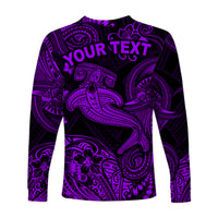 (Custom Personalised) Hawaii Hammer Shark Polynesian Long Sleeve Shirt Unique Style - Purple LT8 - Polynesian Pride