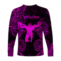 Ophiuchus Zodiac Polynesian Long Sleeve Shirt Unique Style - Pink LT8 - Polynesian Pride