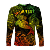 (Custom Personalised) Hawaii Hammer Shark Polynesian Long Sleeve Shirt Unique Style - Reggae LT8 - Polynesian Pride
