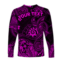 (Custom Personalised) Hawaii Shaka Polynesian Long Sleeve Shirt Unique Style - Pink LT8 - Polynesian Pride
