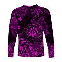 Hawaii Shaka Polynesian Long Sleeve Shirt Unique Style - Pink LT8 - Polynesian Pride