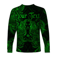 (Custom Personalised) Virgo Zodiac Polynesian Long Sleeve Shirt Unique Style - Green LT8 - Polynesian Pride