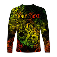 (Custom Personalised) Leo Zodiac Polynesian Long Sleeve Shirt Unique Style - Reggae LT8 - Polynesian Pride