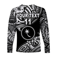(Custom Personalised) FSM Chuuk Long Sleeve Shirts Unique Vibes - Black LT8 - Polynesian Pride
