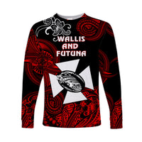 (Custom Personalised) Wallis and Futuna Polynesian Long Sleeve Shirt Unique Style - Red LT8 - Polynesian Pride