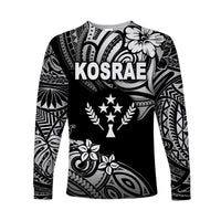 FSM Kosrae Long Sleeve Shirts Unique Vibes - Black LT8 - Polynesian Pride