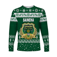 (Custom Personalised) Saineha High School Christmas Long Sleeve Shirt Simple Style LT8 Unisex Green - Polynesian Pride