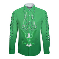 (Custom Personalised) Philippines Long Sleeve Button Shirt Sun Filipino Green Barong LT13 Unisex Green - Polynesian Pride