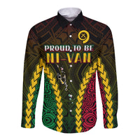 (Custom Text and Number) Vanuatu Indigenous Long Sleeve Button Shirt Proud To Be Ni - Vanuatu Polynesian Pattern LT13 - Polynesian Pride