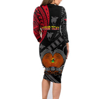 (Custom Personalised) Papua New Guinea Long Sleeves Dress Raggiana Birds Of Paradise Happy 47th Independence Day LT13 - Polynesian Pride