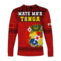 Tonga Rugby Long Sleeve Shirt Mate Maa Tonga Pacific Ngatu Black LT14 - Polynesian Pride