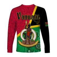 Vanuatu Long Sleeve Shirt Aboriginal Turtle Mix Sand Drawing LT13 - Polynesian Pride