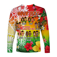 (Custom Personalised) Aloha Poly Fest Long Sleeve Shirt Polynesian Pattern With Tropical Flowers LT14 - Polynesian Pride