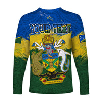(Custom Personalised) Solomon Islands Long Sleeve Shirt Happy 44th Independence Anniversary Polynesian Pattern LT14 - Polynesian Pride