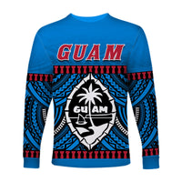 Guam Chamorro Long Sleeve Shirt Latte Stone Blue Polynesian Haligi LT13 - Polynesian Pride