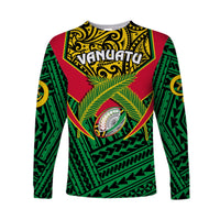 (Custom Personalised) Vanuatu Rugby Long Sleeve Shirt Coat Of Arms Polynesian Pattern LT14 - Polynesian Pride