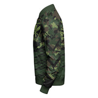 Hawaii Army Niho Mano Sleeve Zip Bomber Jacket - Camo Map - AH - Polynesian Pride