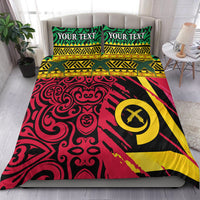 (Custom Personalised) Vanuatu Dreamy Bedding Set Flag and Pattern LT13 Green - Polynesian Pride