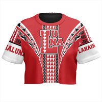 Hawaii - Lahainaluna High All - over Print Crop Top T-shirt AH - Polynesian Pride