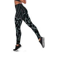 New Zealand Women's Legging Maori Graphic Tee patterns Green LT6 - Polynesian Pride